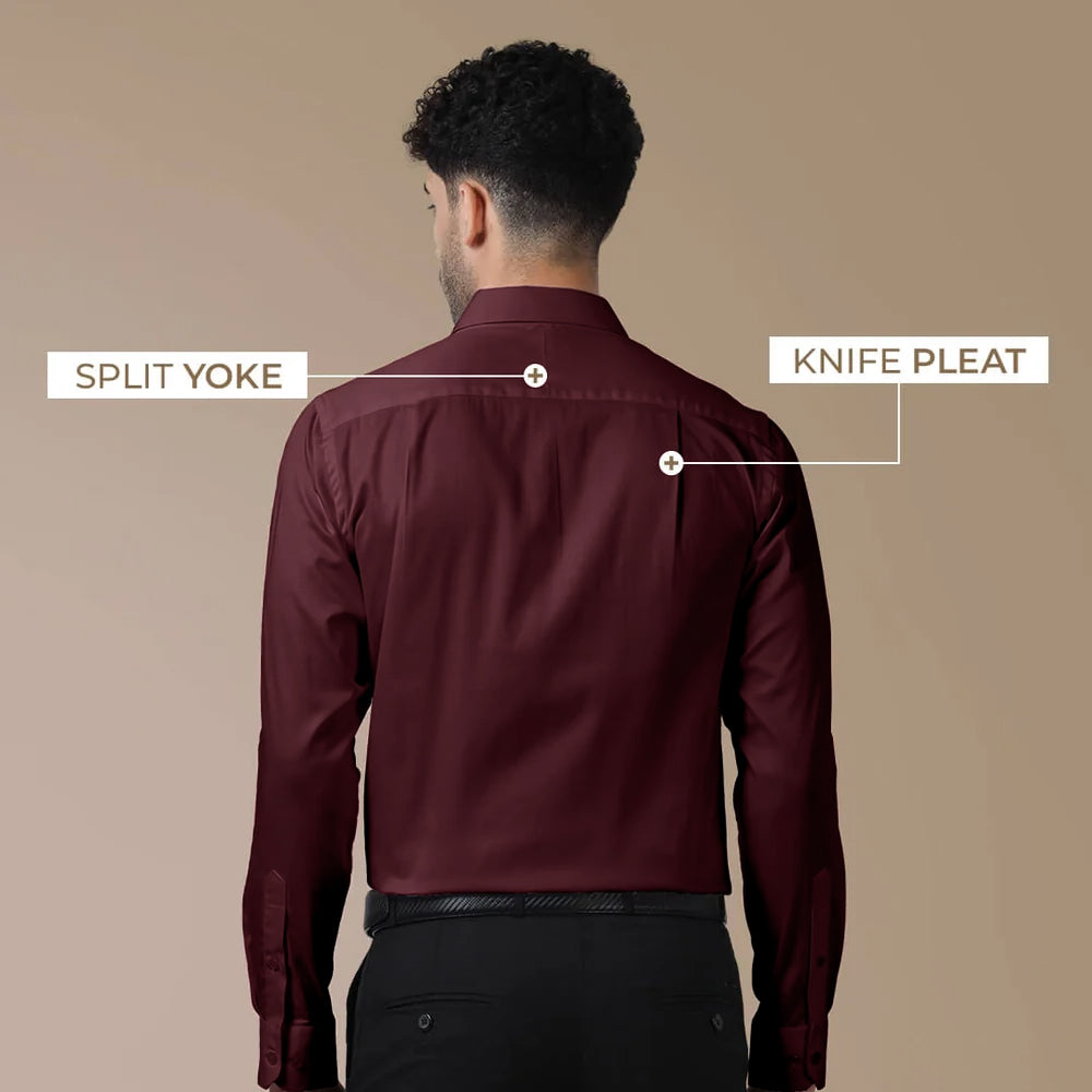 The Regent Giza Cotton Shirt — Wineberry - Image 3