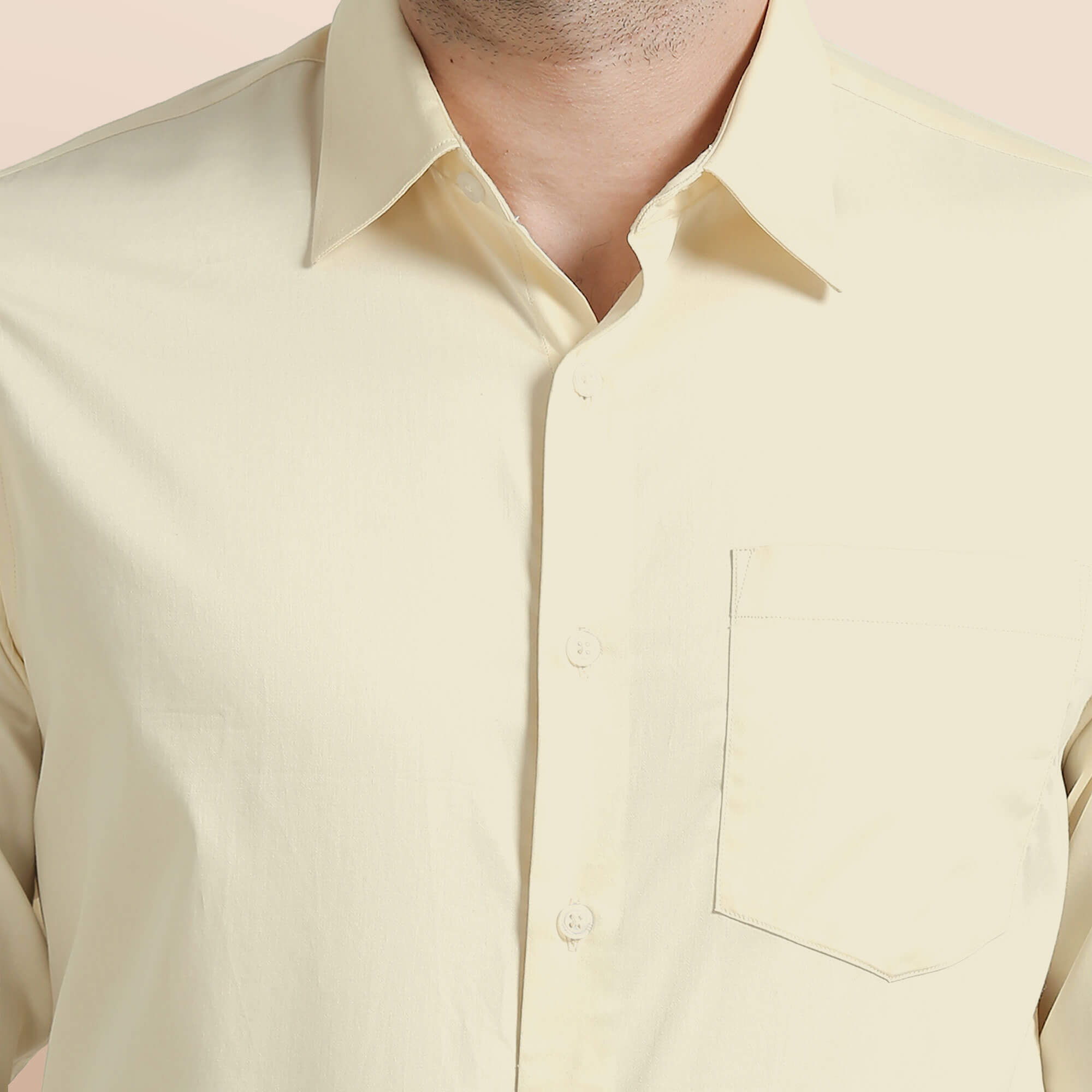 The Solstice Giza Cotton Shirt — Lemon Frost - Image 3
