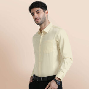 The Solstice Giza Cotton Shirt — Lemon Frost