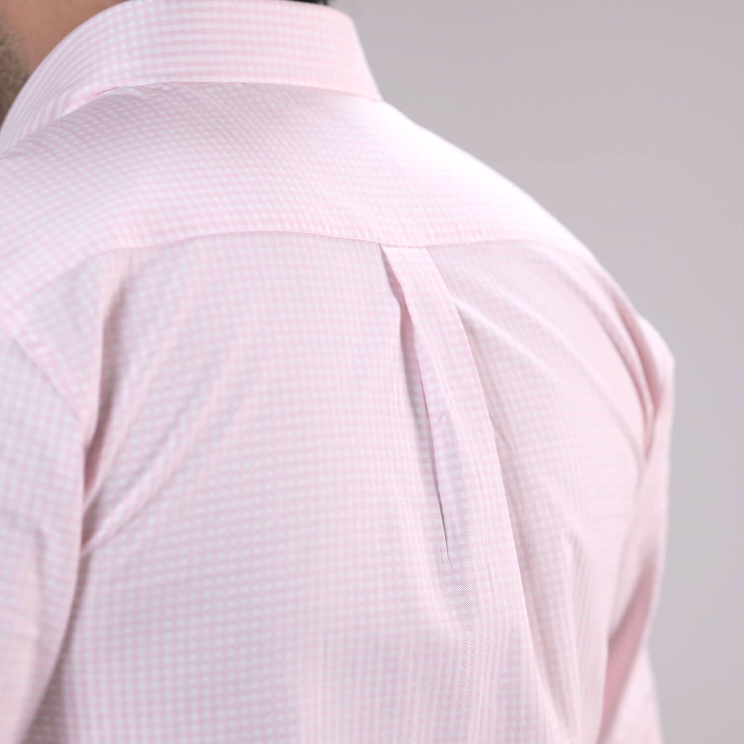 The Blossom Plaid 2-Ply Cotton Check Shirt — Blush Pink - Image 4