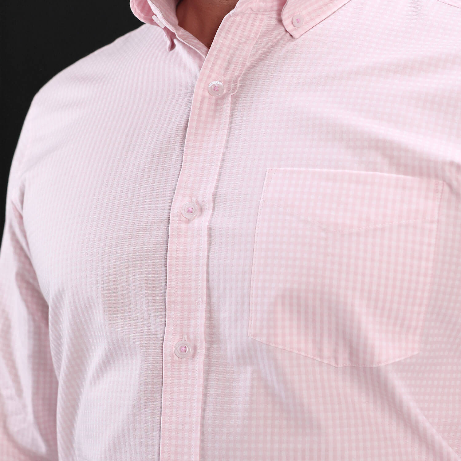 The Blossom Plaid 2-Ply Cotton Check Shirt — Blush Pink - Image 5
