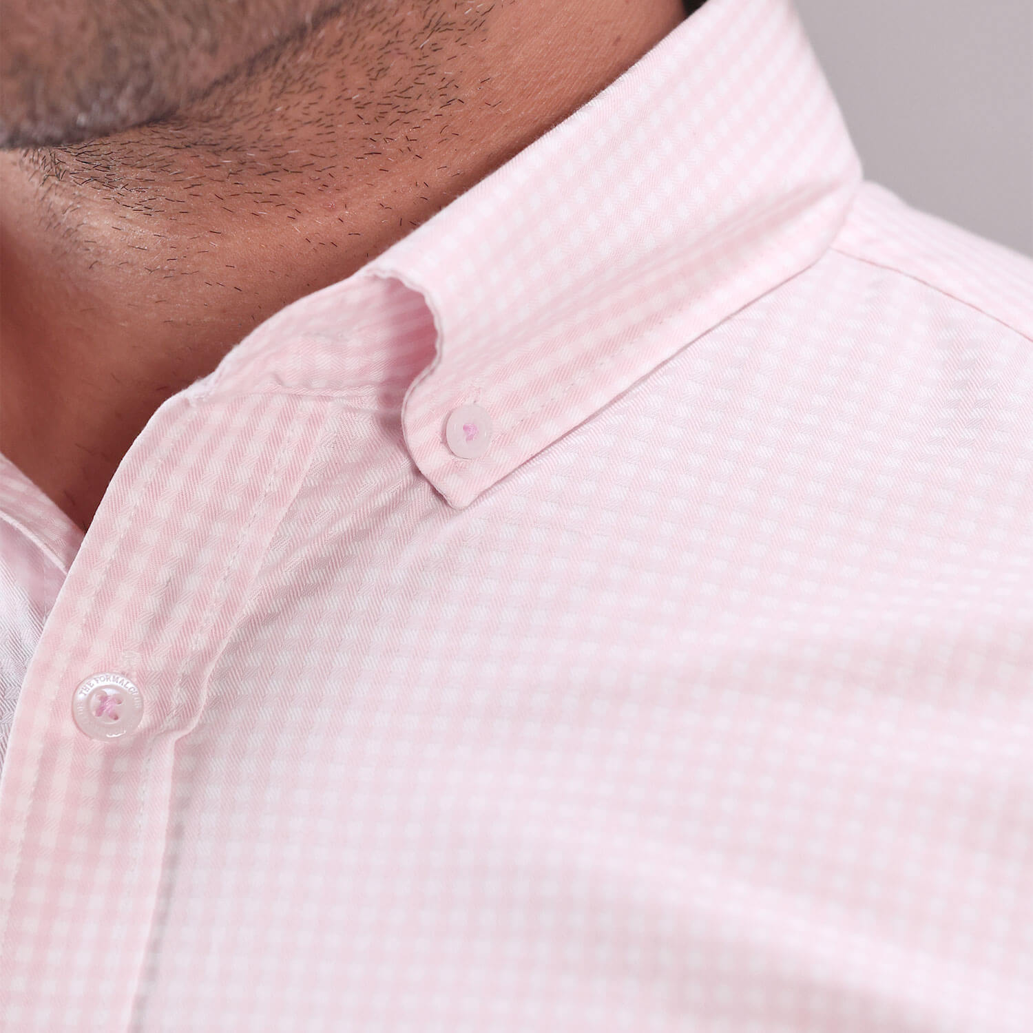 The Blossom Plaid 2-Ply Cotton Check Shirt — Blush Pink - Image 6