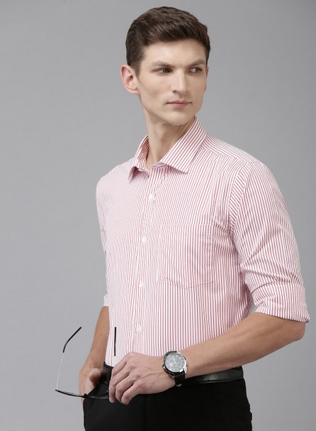 Slim Fit Vertical Stripes Formal Shirt - Image 2