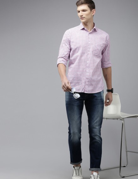 Pure Cotton Slim Fit Checked Casual Shirt - Image 3