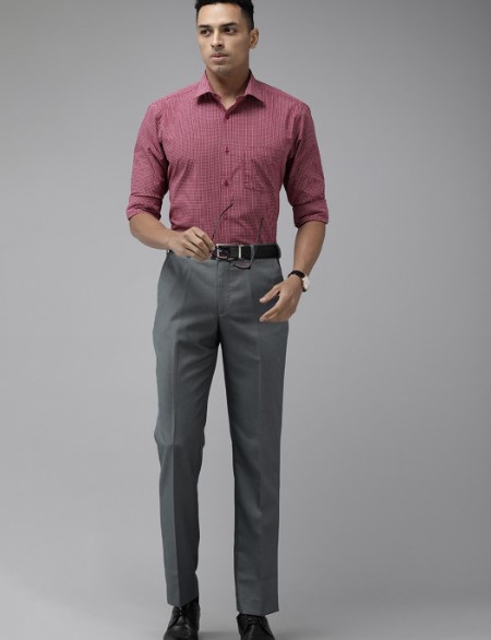 Pure Cotton Slim Fit Micro Checked Formal Shirt - Image 2