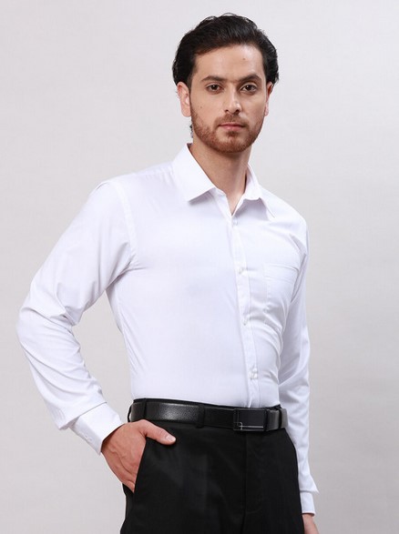 Spread Collar Slim Fit Formal Shirt - Image 5