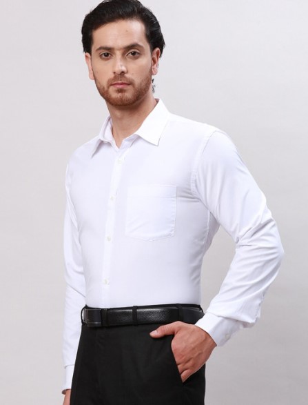 Spread Collar Slim Fit Formal Shirt - Image 4