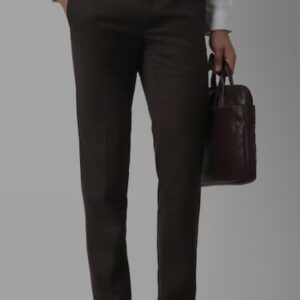 Men Brown Textured Trousers