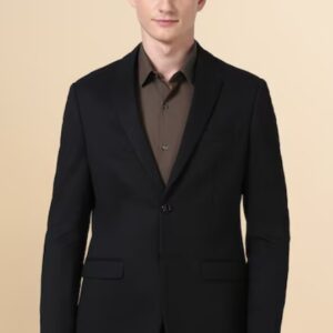 Men Black Textured Formal Blazer