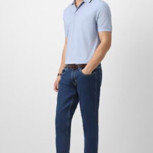 Men Navy Dark Wash Jeans