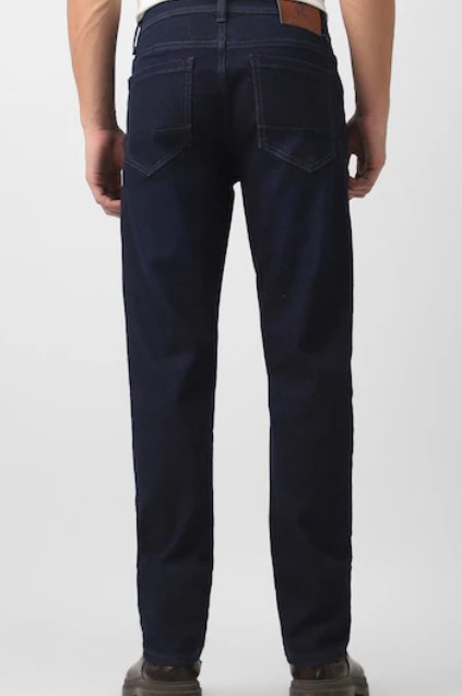 Men Navy Light Wash Jeans - Image 4